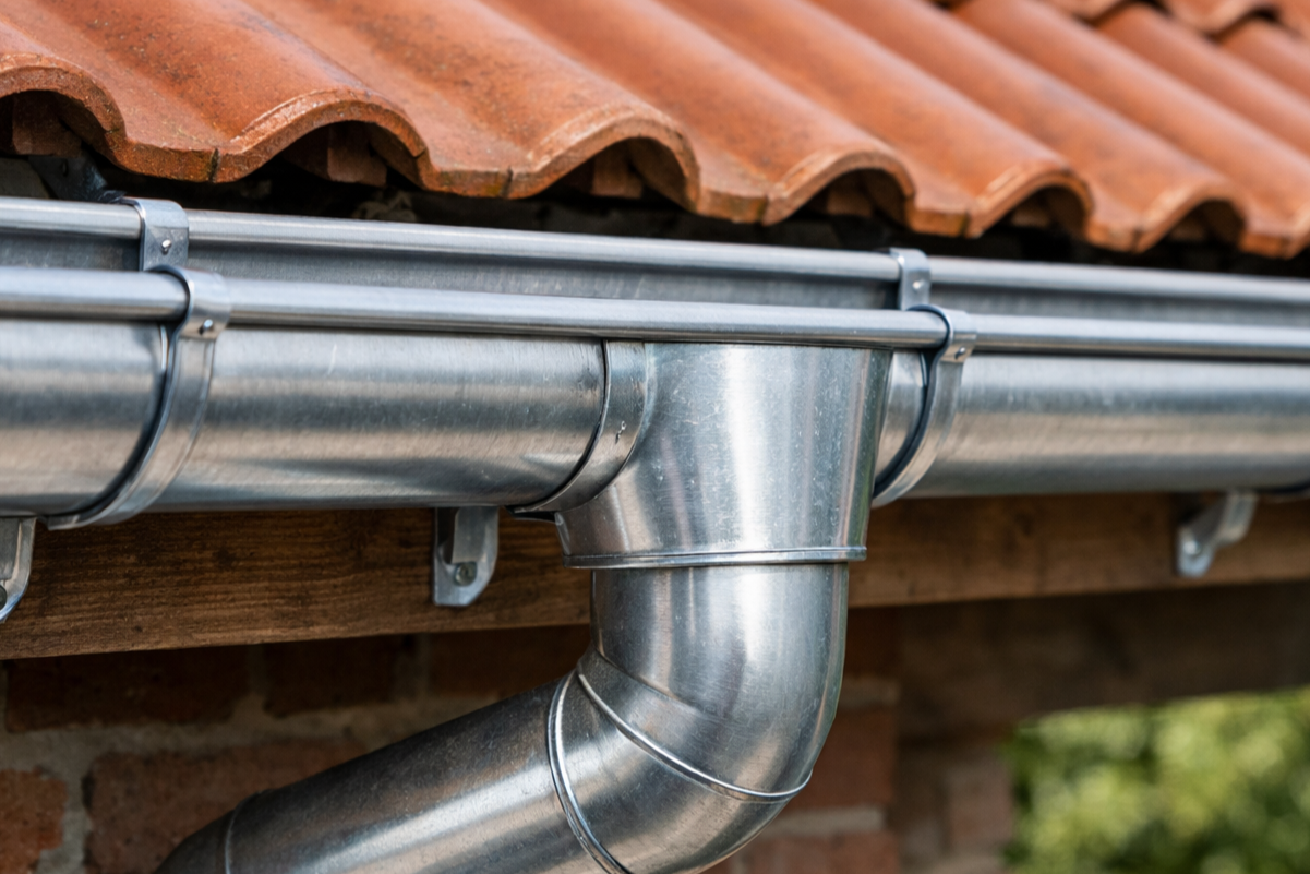 Installation de gouttière en zinc sur toiture à Surgères en Charente-Maritime